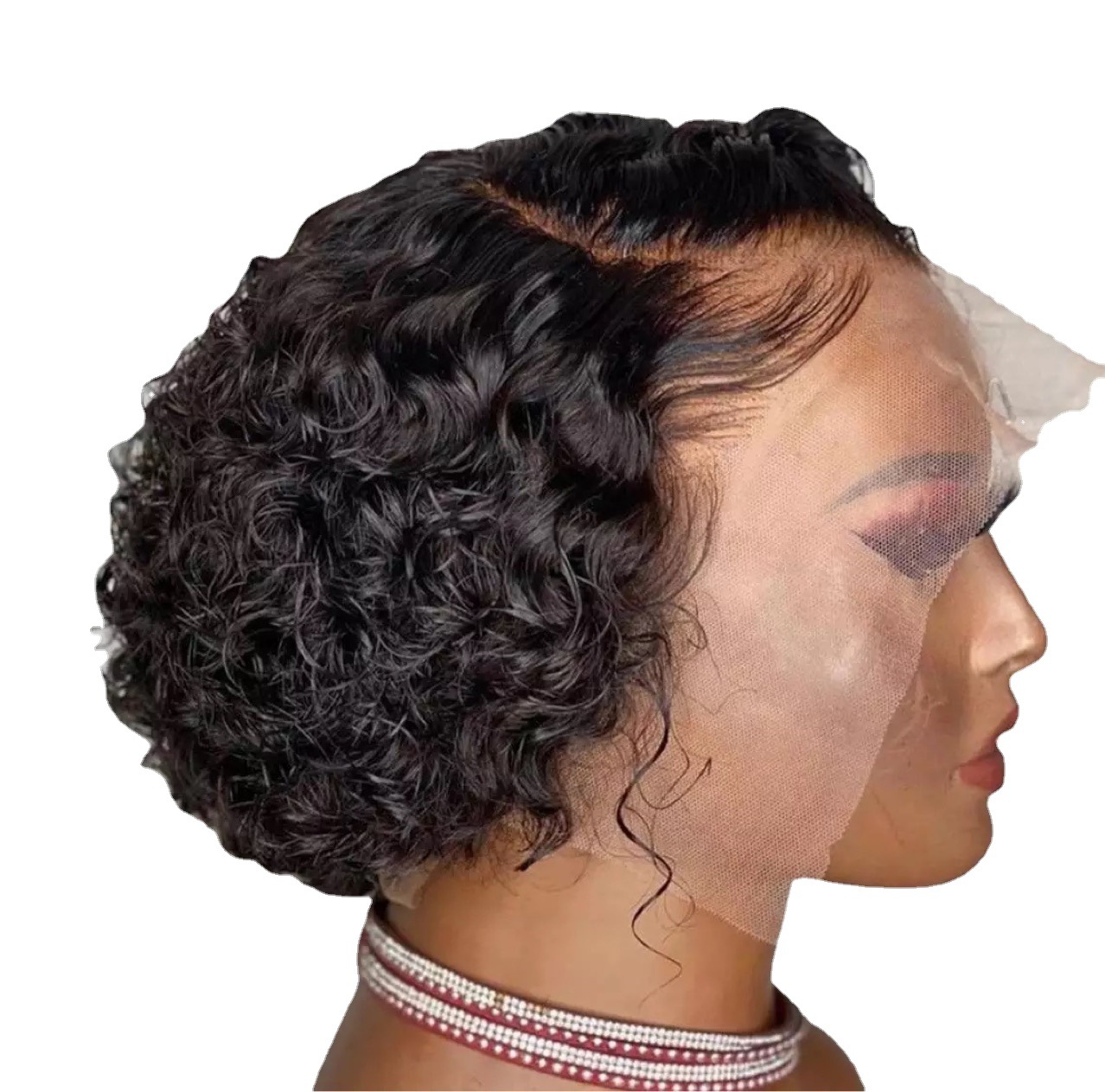 High Temperature Wire Side Points Short Curly Hair Wigs