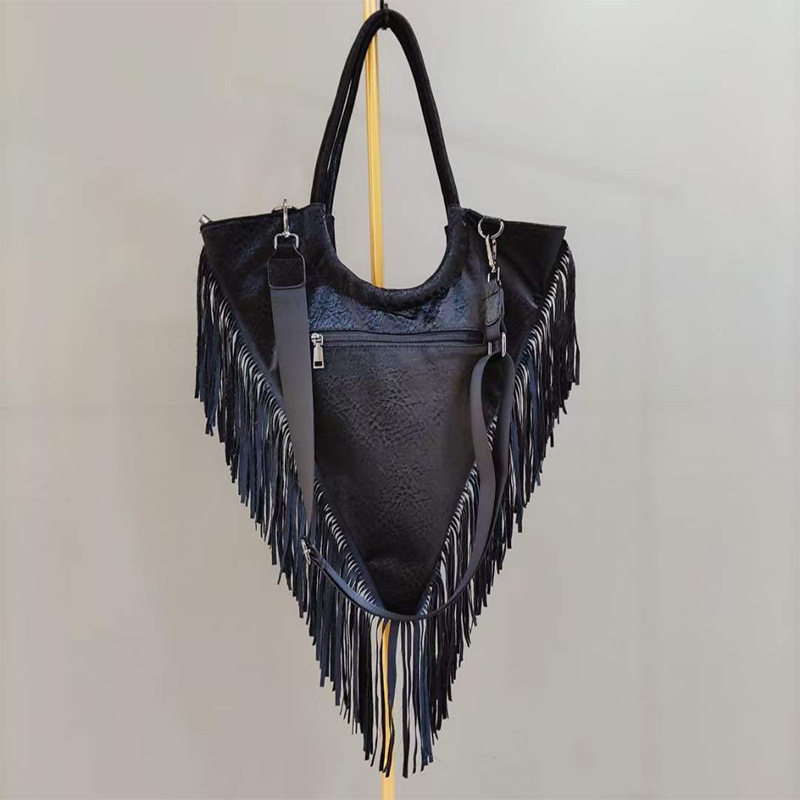 Classic Style Large Trillion-cut Solid Color PU Leather Shoulder Bag