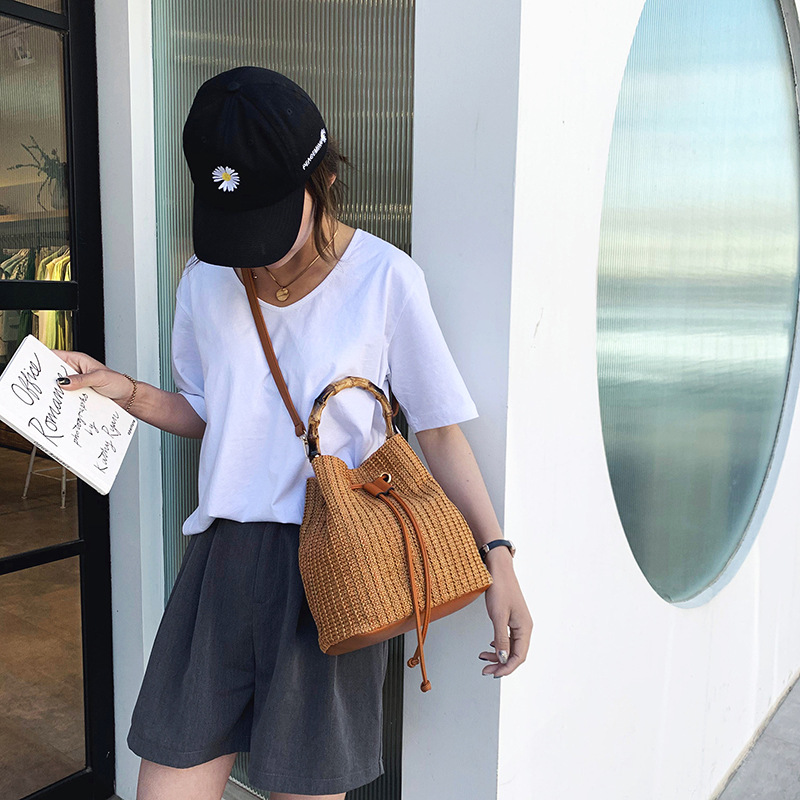 Women's Medium Spring&summer Straw Vacation Shoulder Bag Handbag