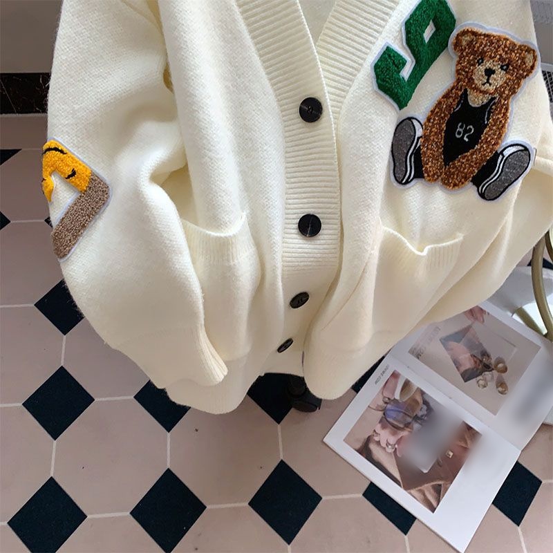 Embroidery Button Sweaters & Cardigans