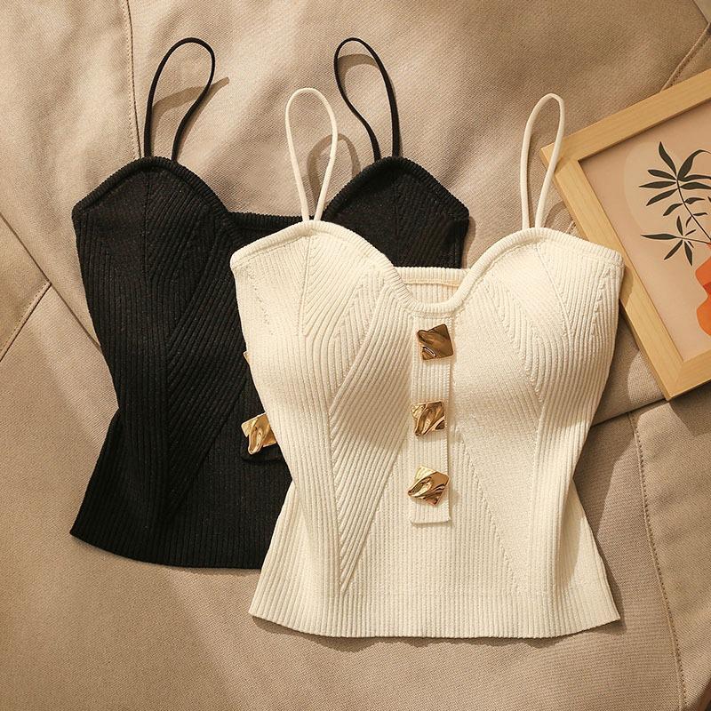 Wholesale Women's Casual Solid Color Backless Tank Tops