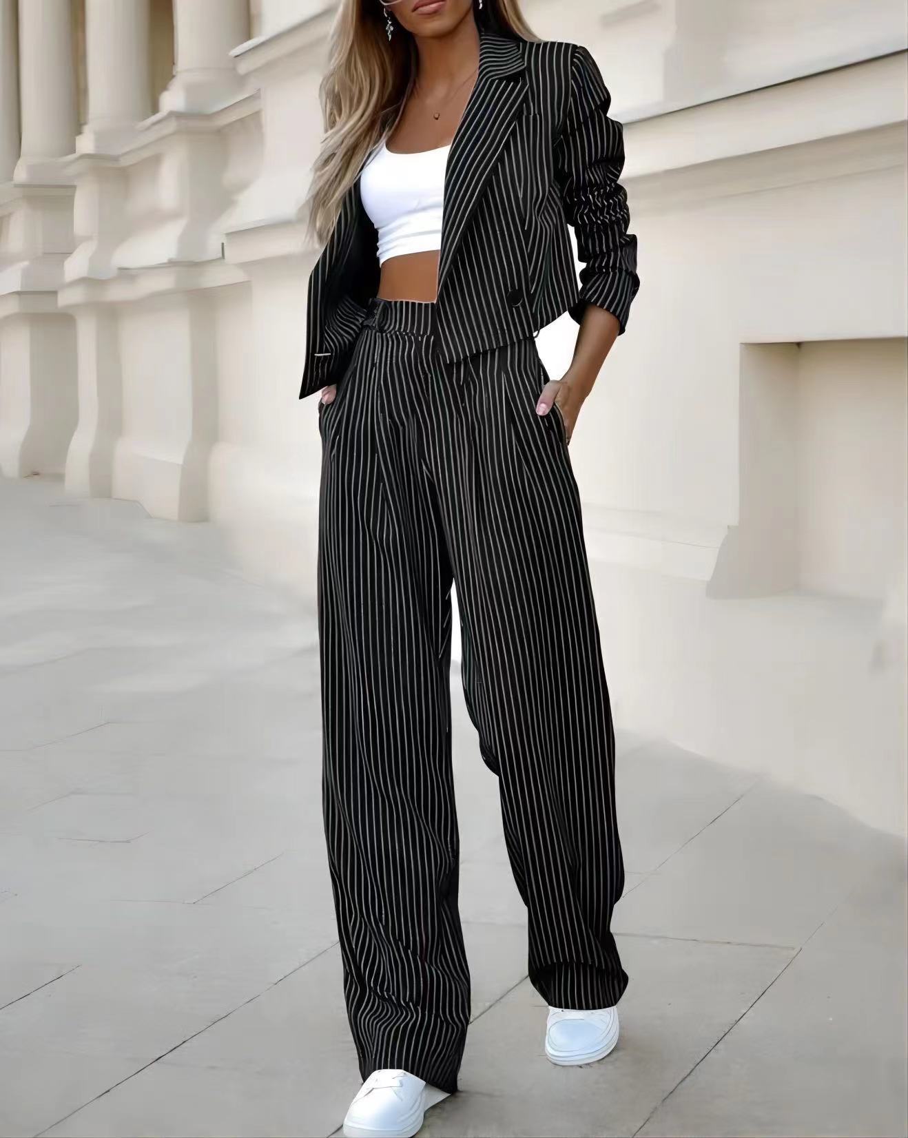 Elegant Women's Stripe Anniversary 2 Pieces Set