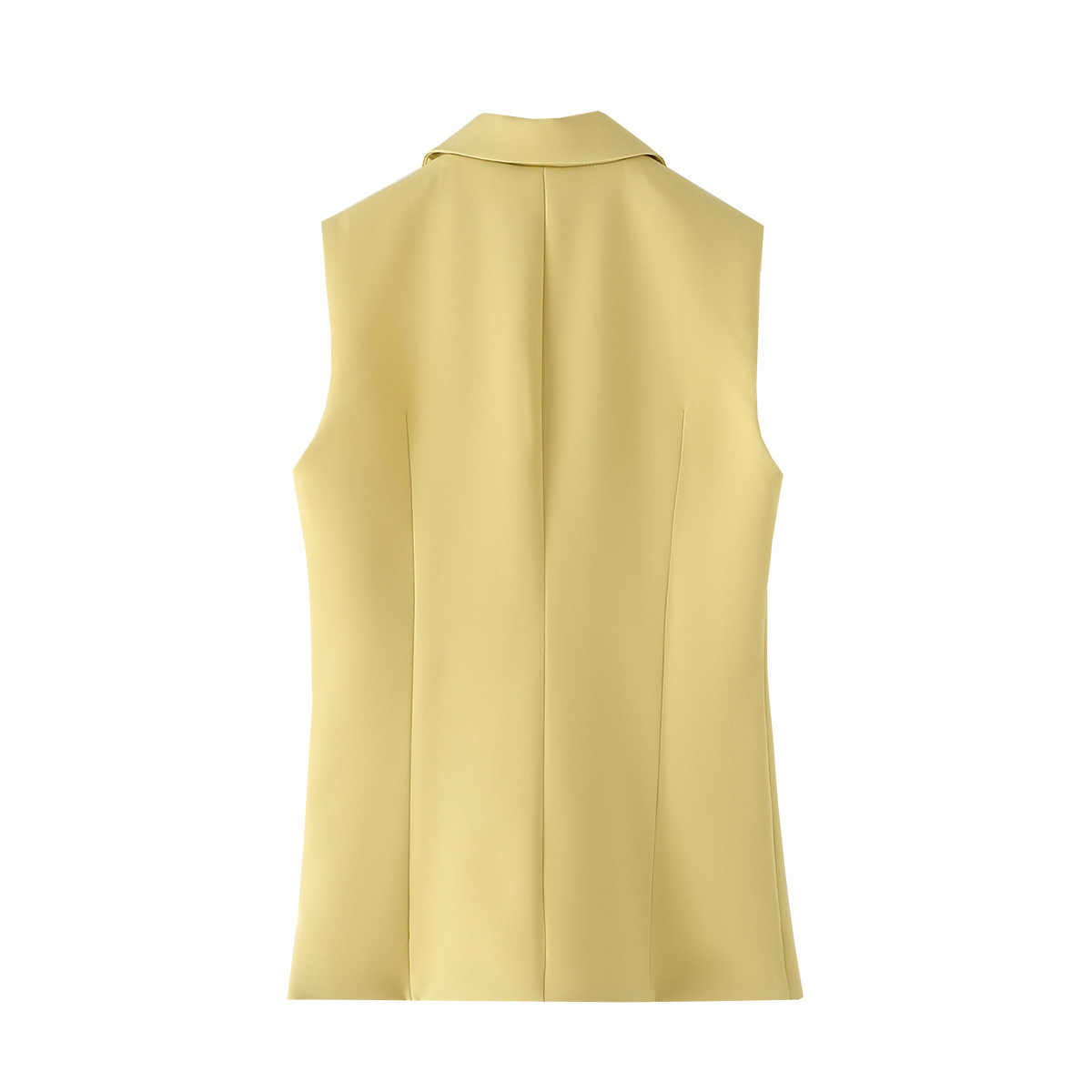 Solid Color Button Vest Blazer