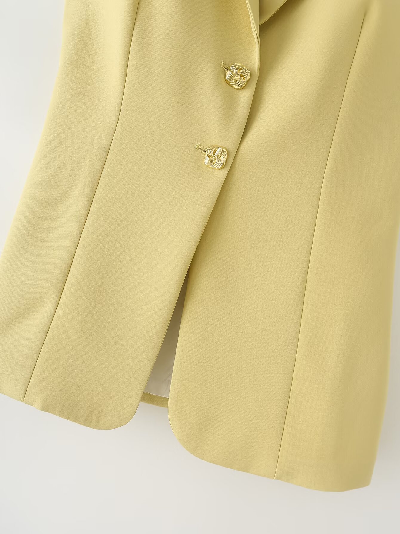 Solid Color Button Vest Blazer