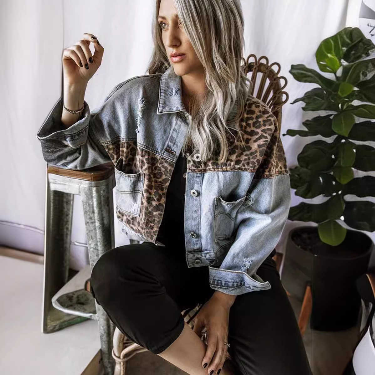 Women's Casual Streetwear Color Block Leopard