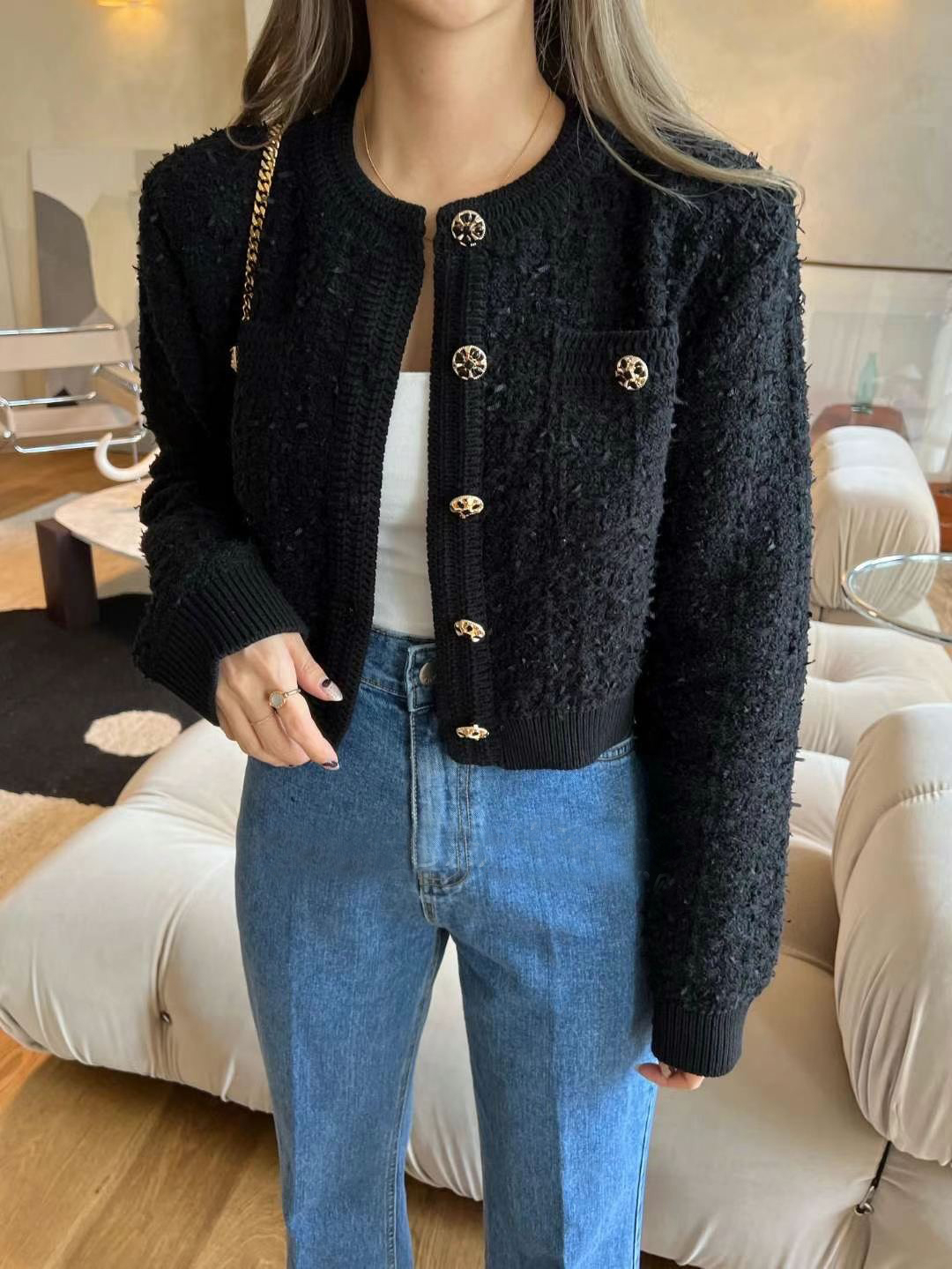 Long Sleeve Button Sweaters & Cardigans