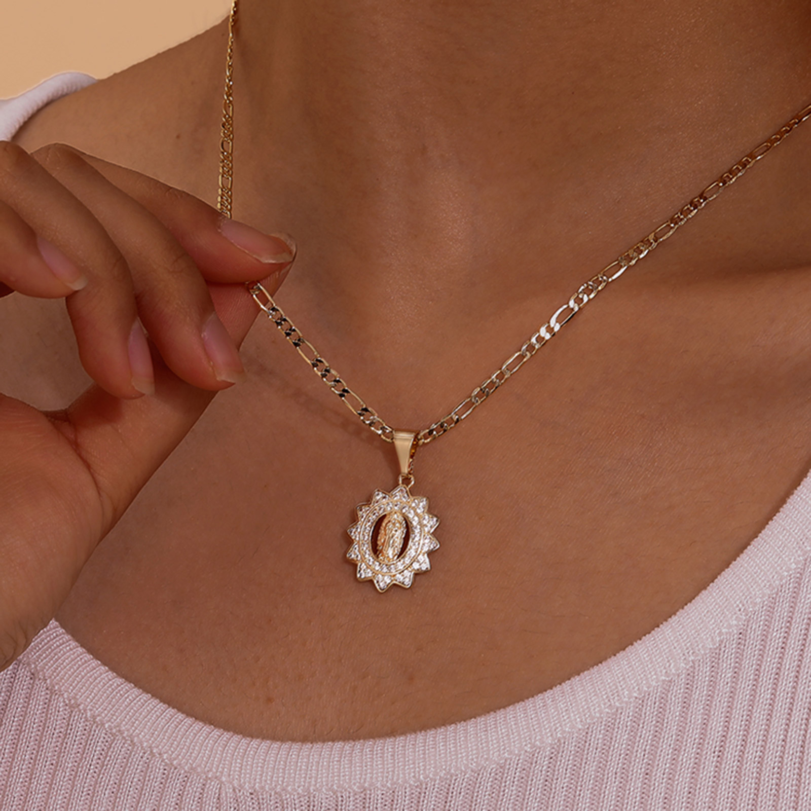 Casava Gold Plated Pendant Necklace