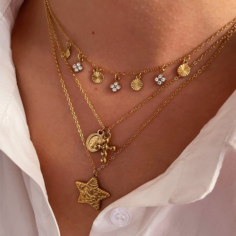 Casava Pentagram GeoGlow Necklace