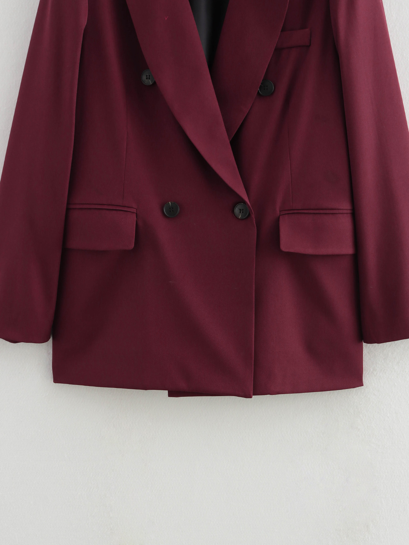 Women's Coat Long Sleeve Blazers Wine Red