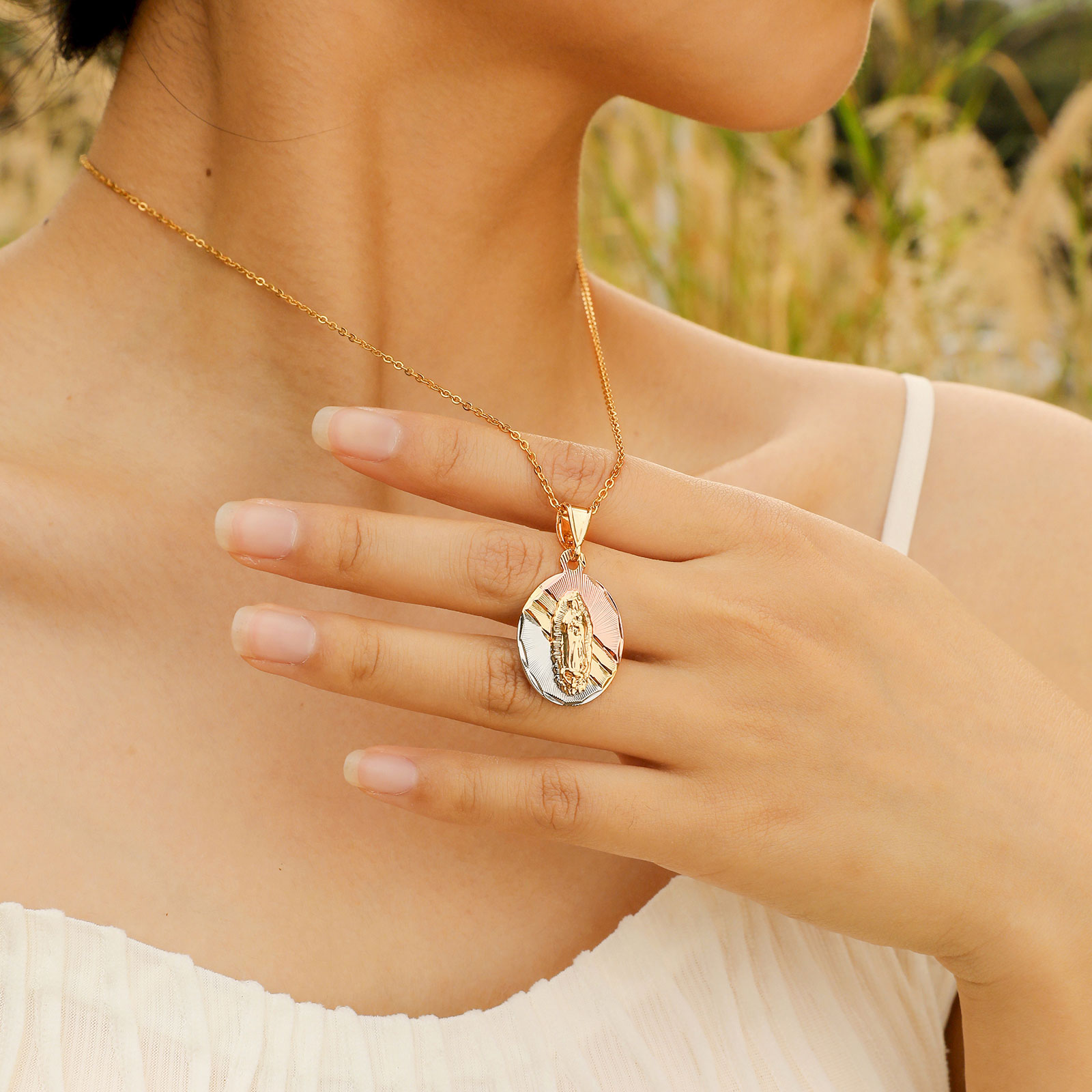 Casava Gold Plated Pendant Necklace
