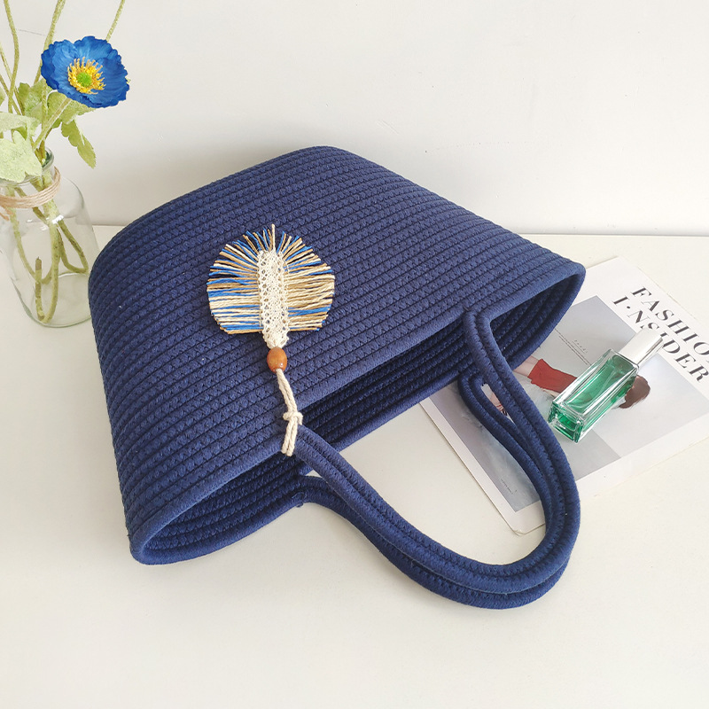 Vintage Style Streetwear Weave Hollow Square Open Handbag