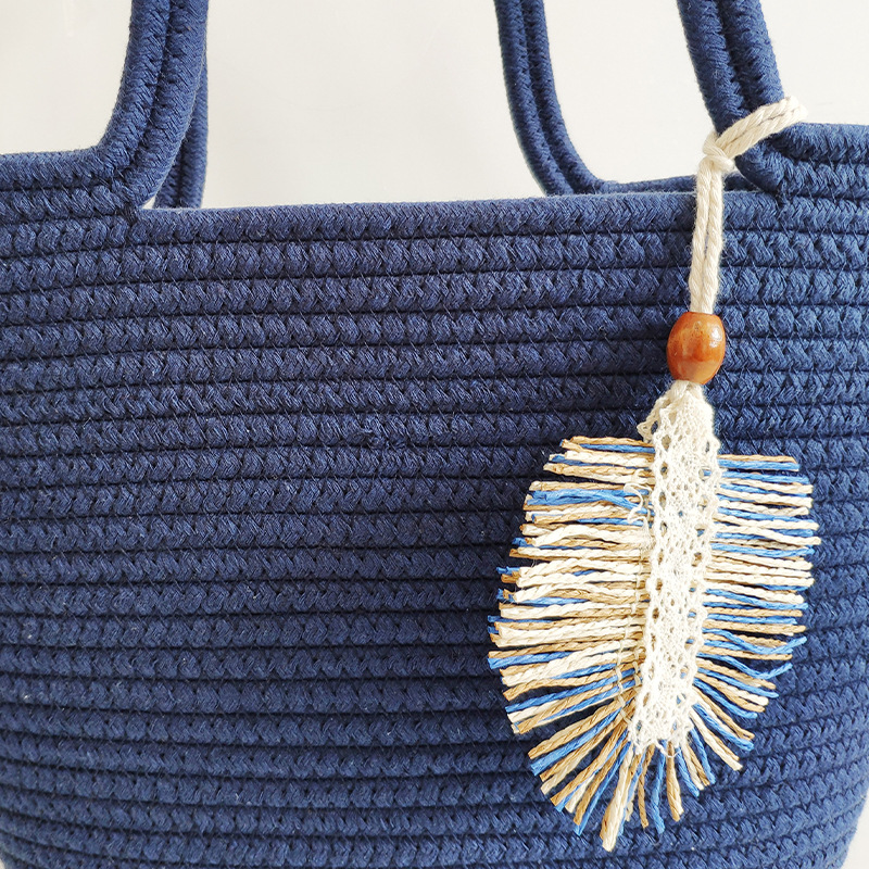 Vintage Style Streetwear Weave Hollow Square Open Handbag