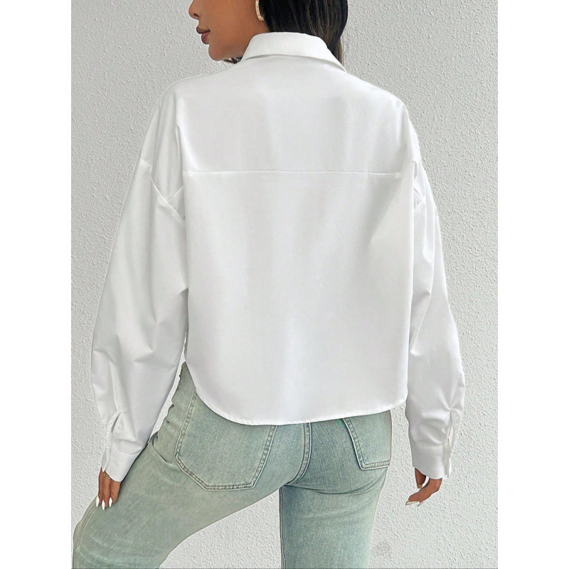 Loose Pure Color Women's Shirt