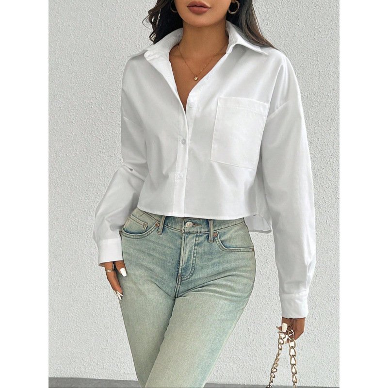 Loose Pure Color Women's Shirt