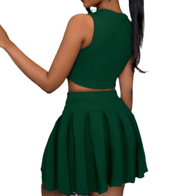 Solid Color Skirt Co-ord Set