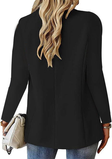 Long Sleeve Solid Color Cardigan Small Suit Jacket Women