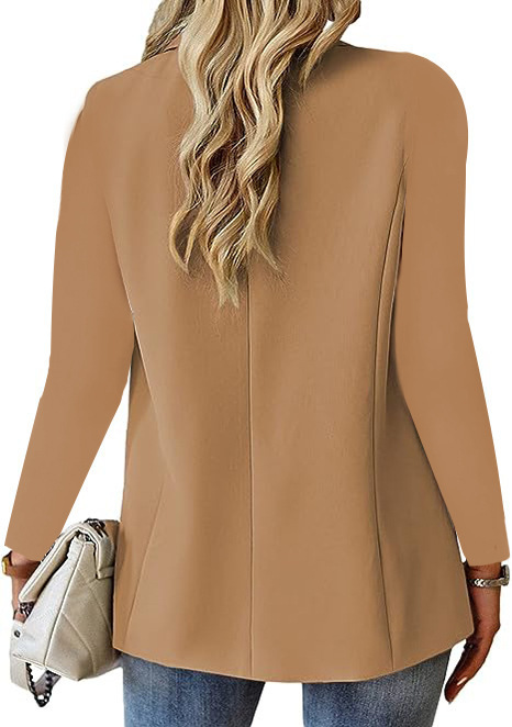Long Sleeve Solid Color Cardigan Small Suit Jacket Women