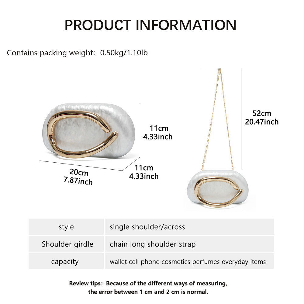 Women's Acrylic Hand-held Dinner Bag