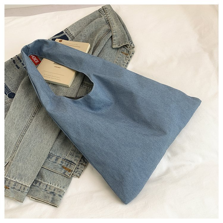 Casava American-style canvas denim shoulder tote