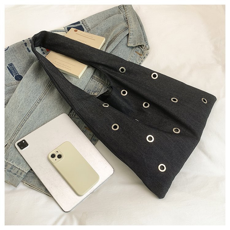 Casava American-style canvas denim shoulder tote