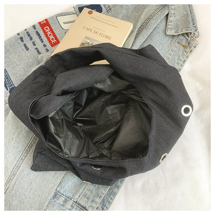 Casava American-style canvas denim shoulder tote
