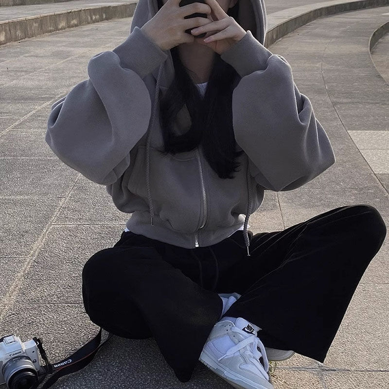 Warm Pure Color Hooded Sweater For Women