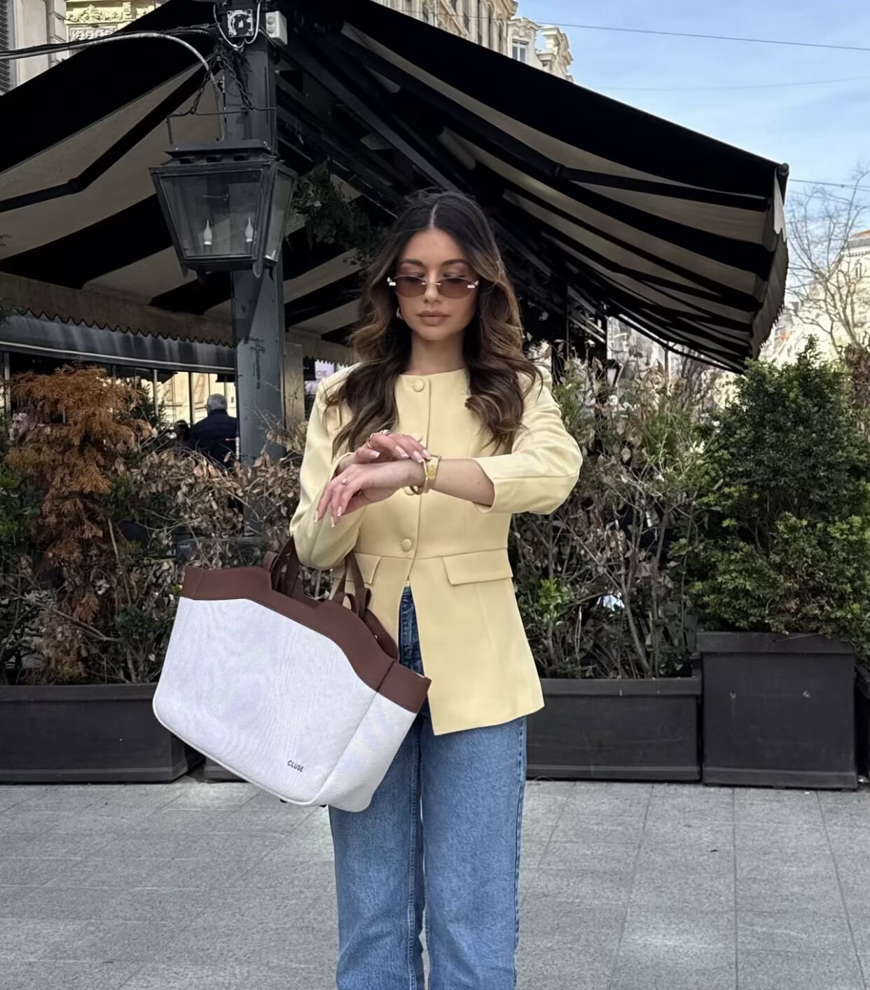 Round Neck Single Button Suit Jacket