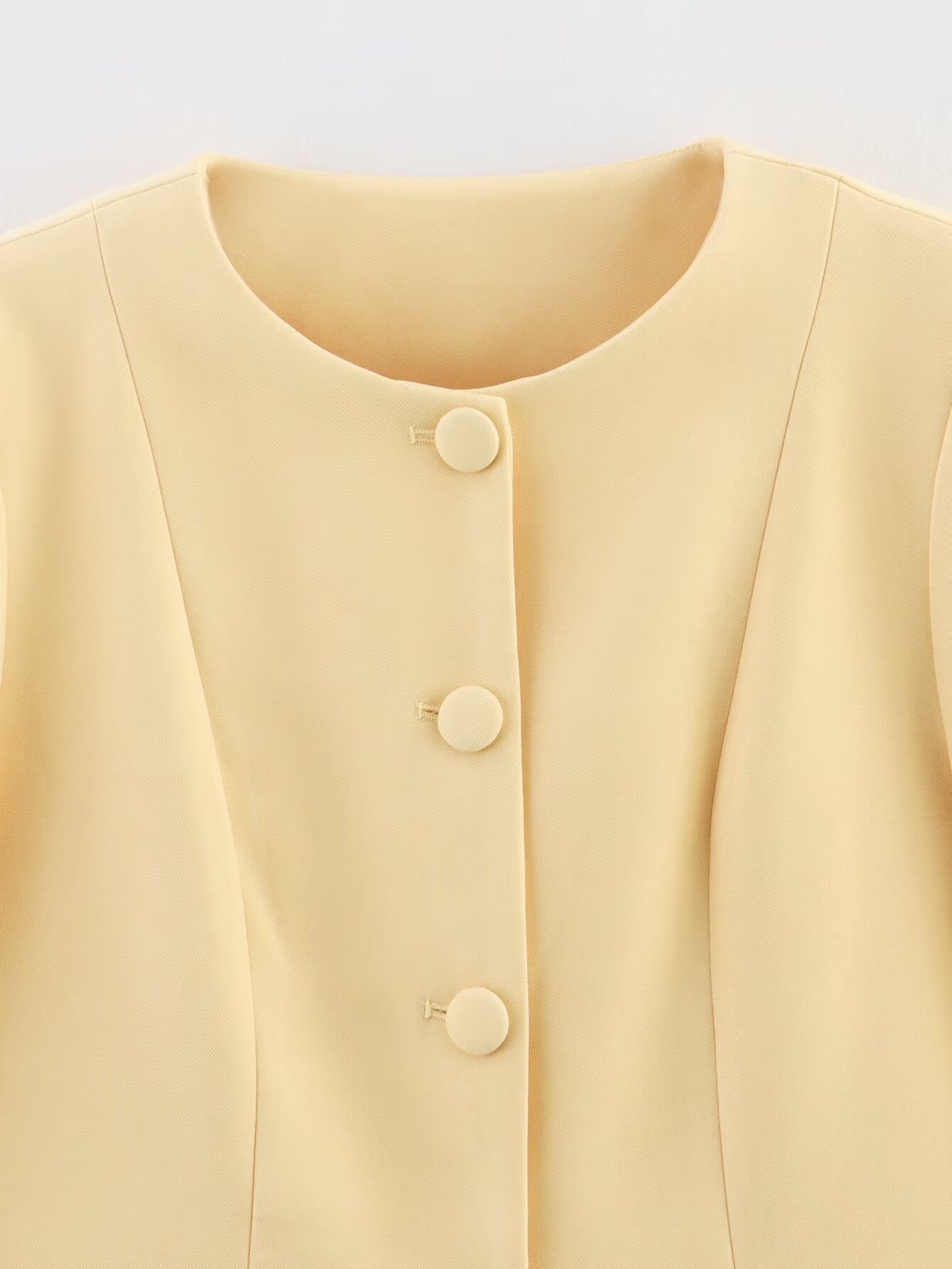 Round Neck Single Button Suit Jacket