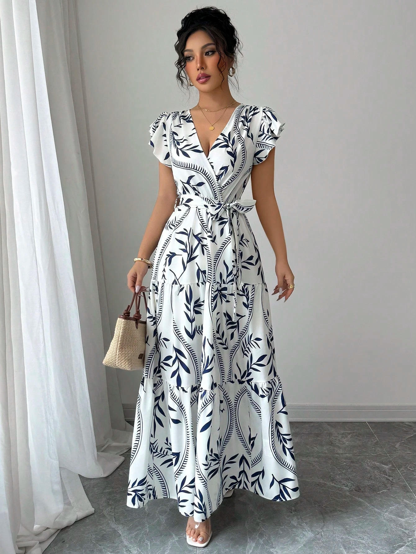 High Waist Ankle-length Bubble Sleeve