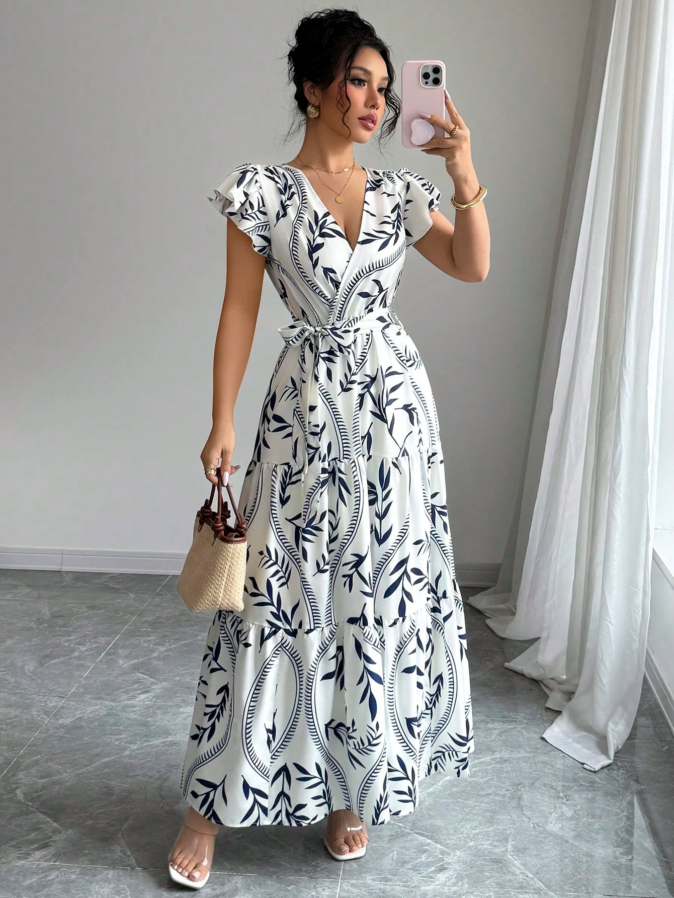 High Waist Ankle-length Bubble Sleeve