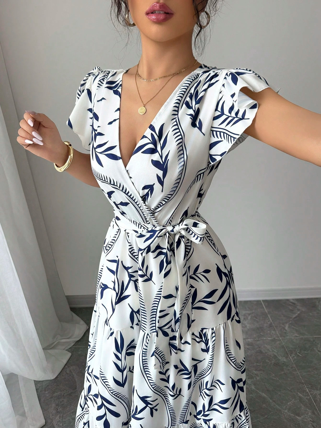 High Waist Ankle-length Bubble Sleeve