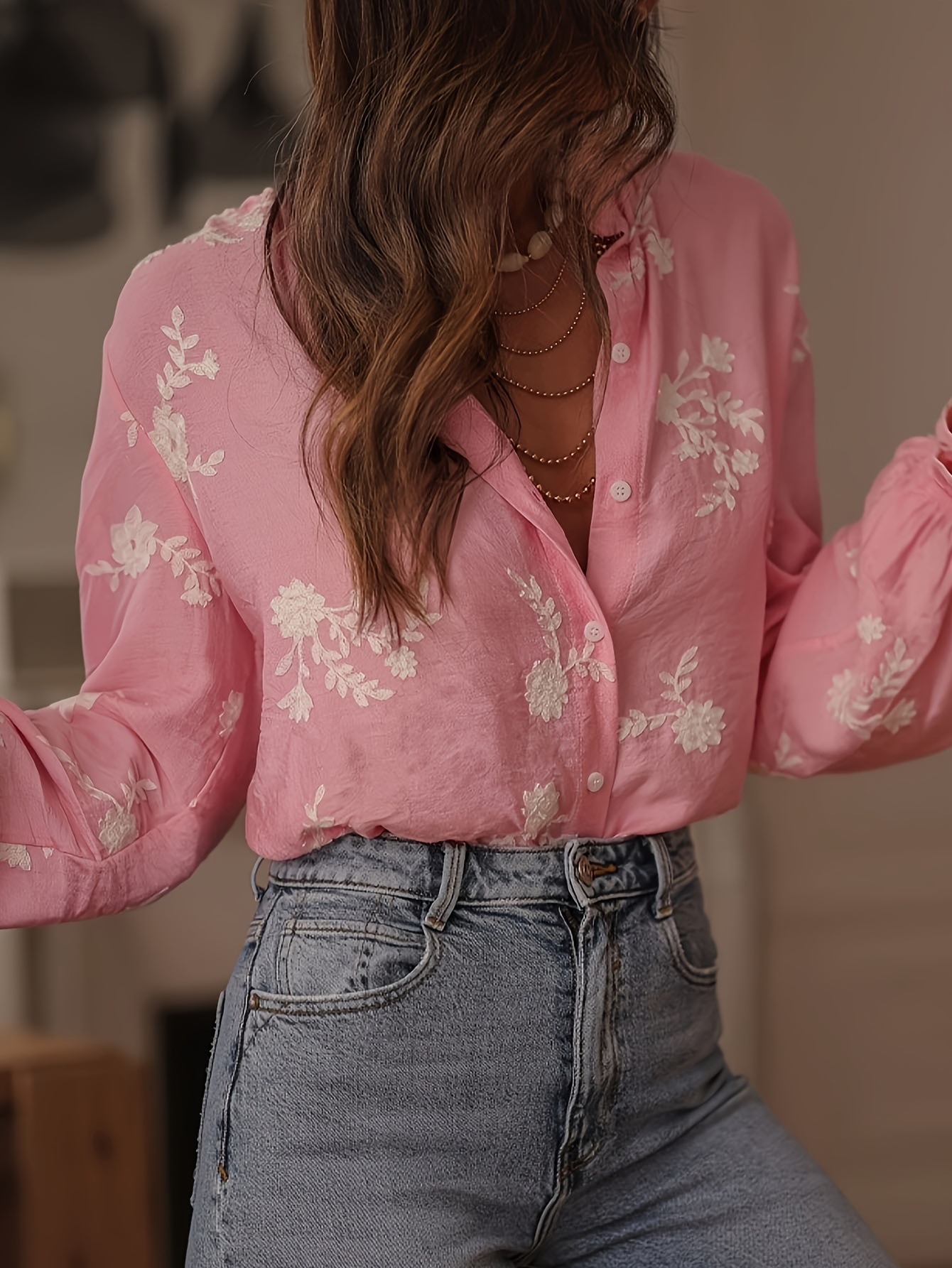 Long Sleeve Floral Print Shirt