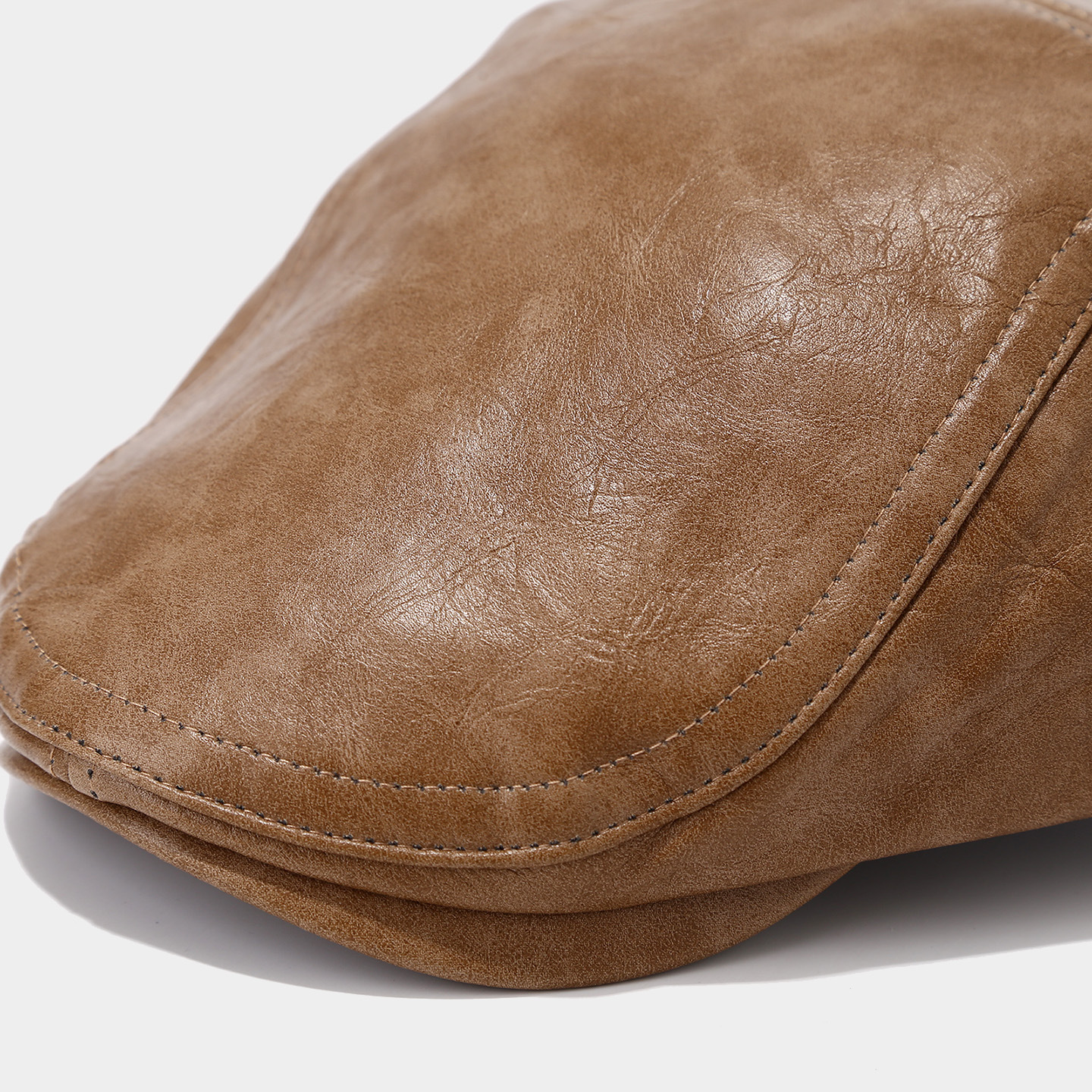 Beret Hat With Flat Brim In PU Leather For All Seasons