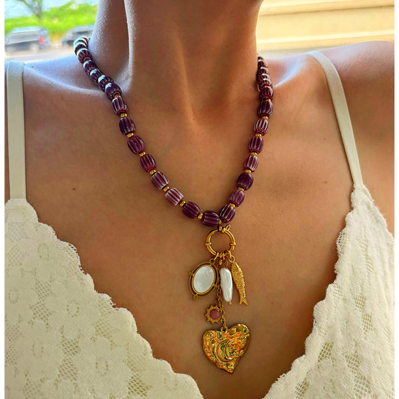 Casava multi-charms necklace