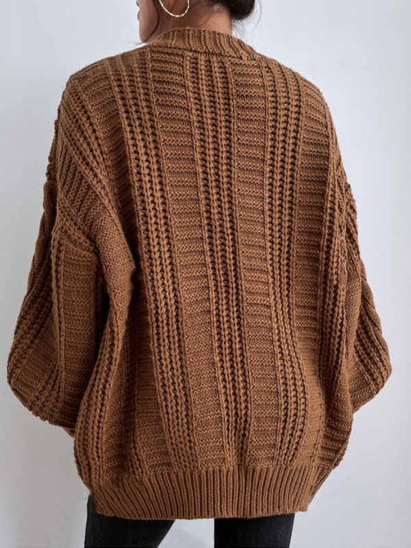 Loose Lantern Sleeve Open Cardigan
