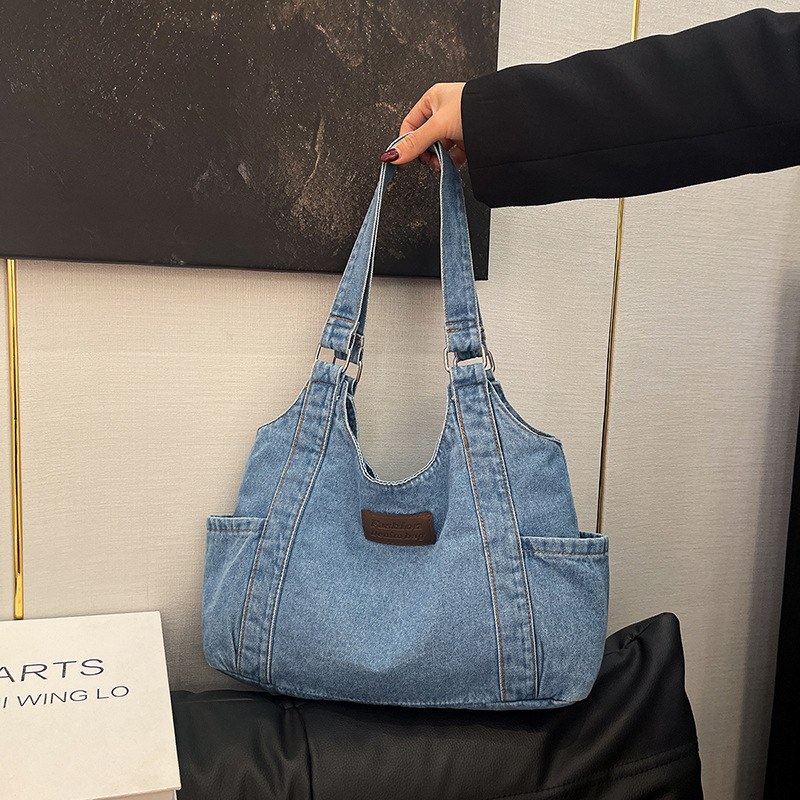 Casual Artistic Denim Canvas Tote Bag