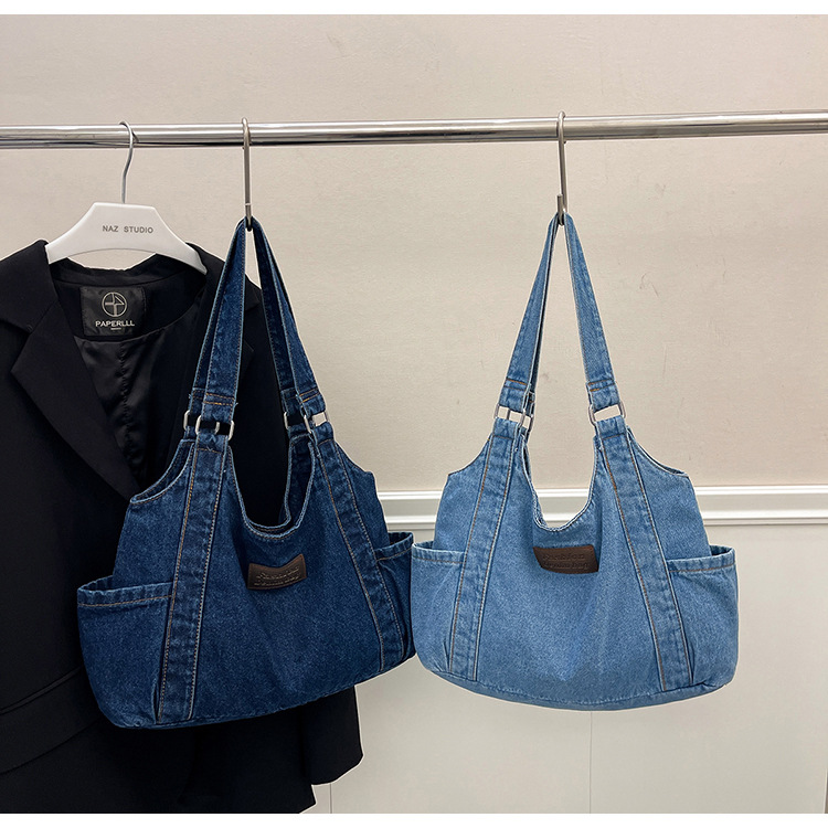 Casual Artistic Denim Canvas Tote Bag
