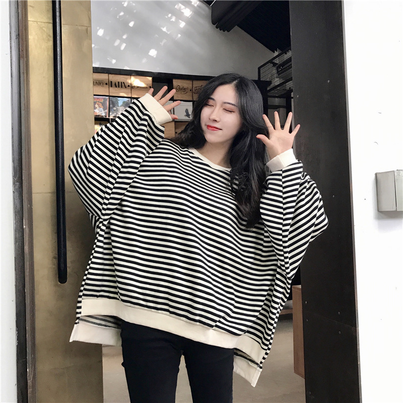 Long Sleeve Striped Plaid T-shirt
