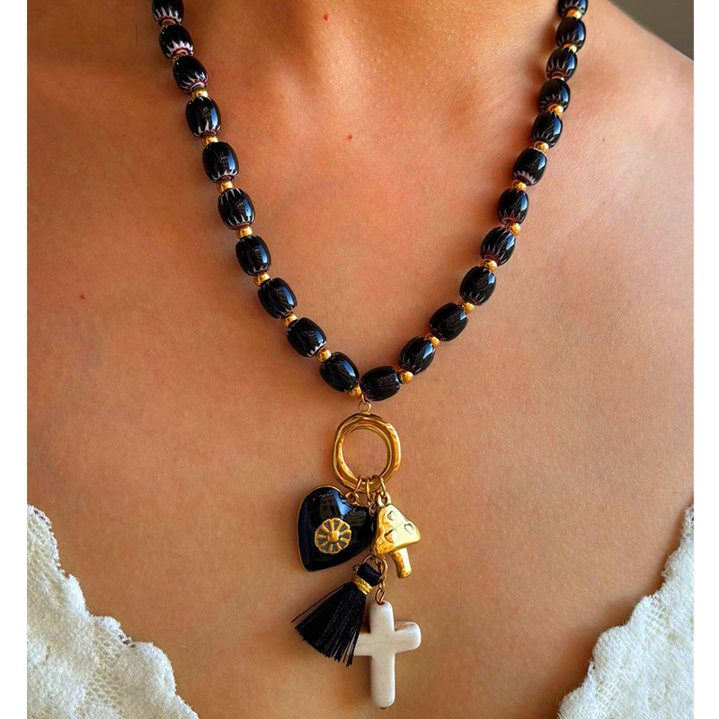 Casava multi-charms necklace