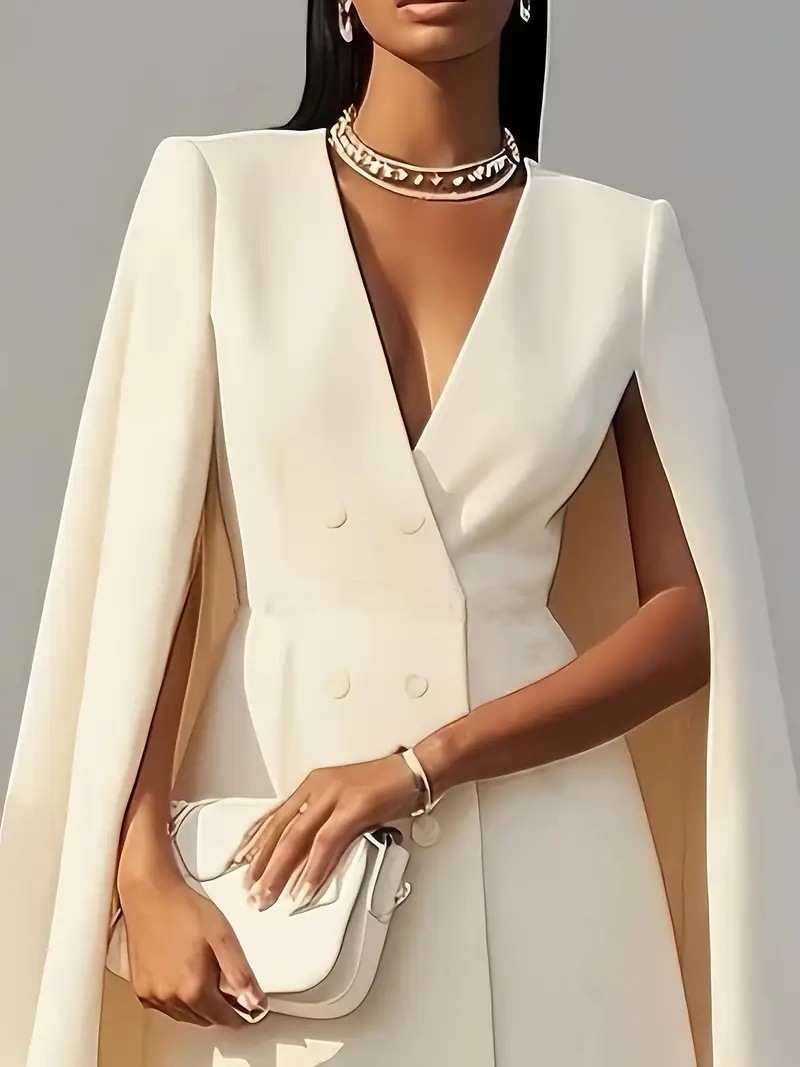 Casava Shoulder-Shawl Coat Suit Dress