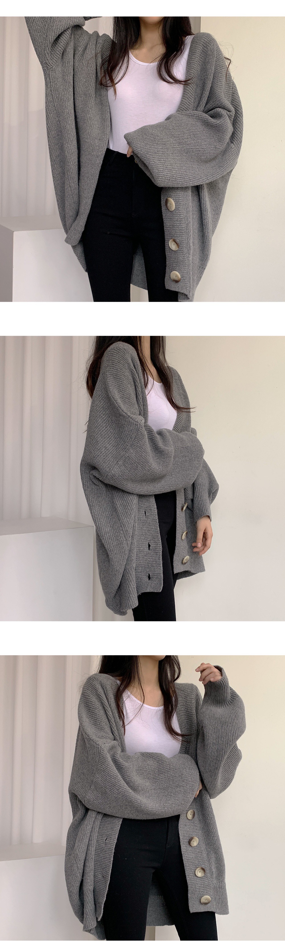Winter Casual Style No-button Cotton Knitwear