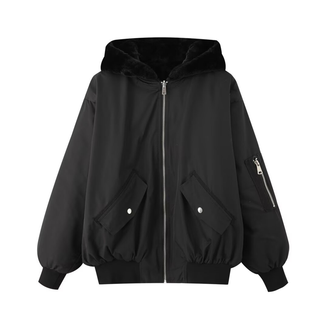Women's Casual Coat With Zipper Placket