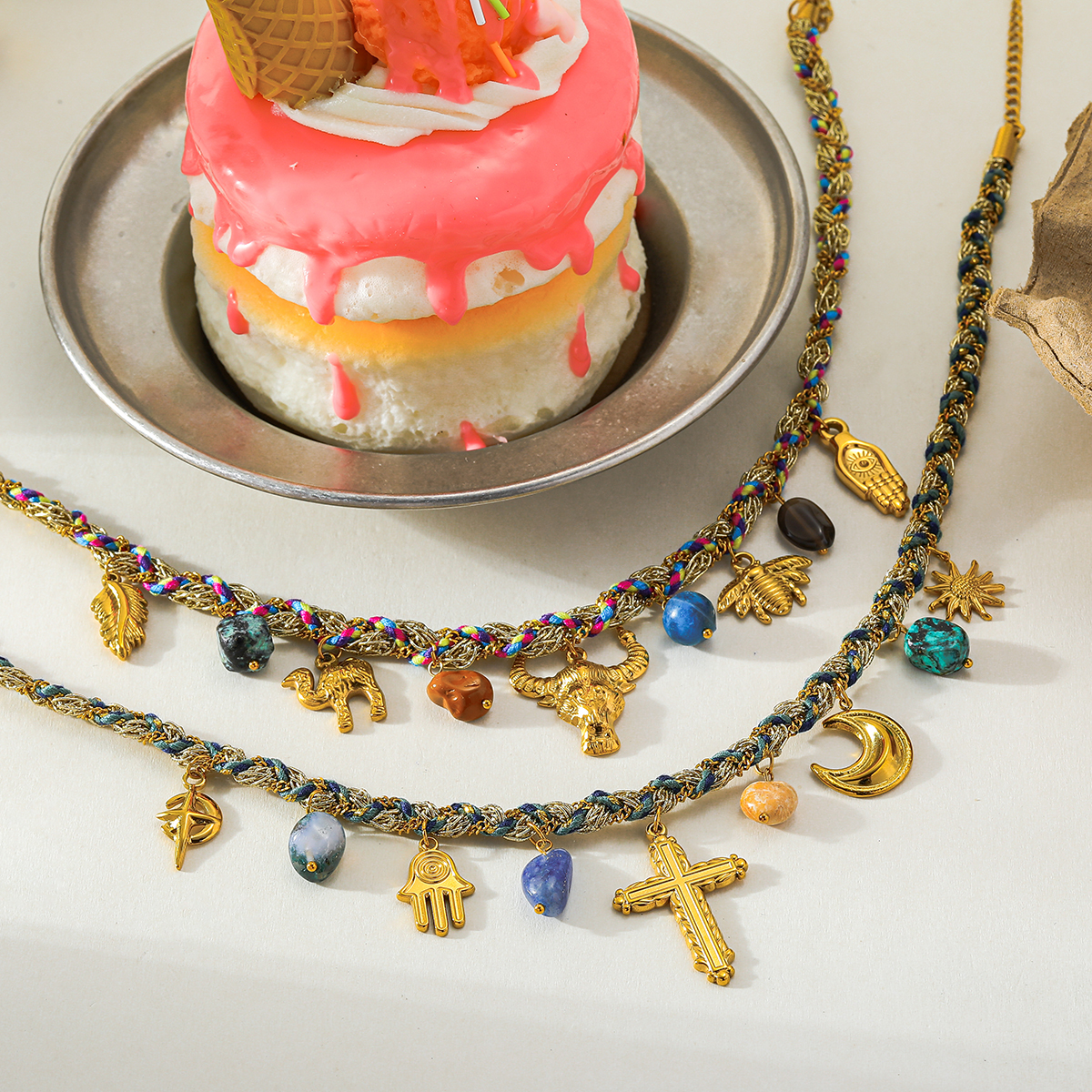 Casava gold-plated necklace