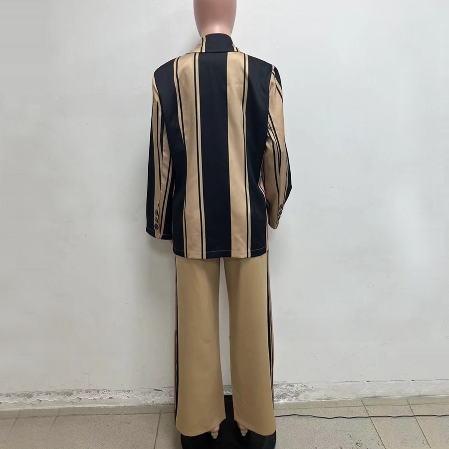 Two-Piece Set Striped Style European And American Design