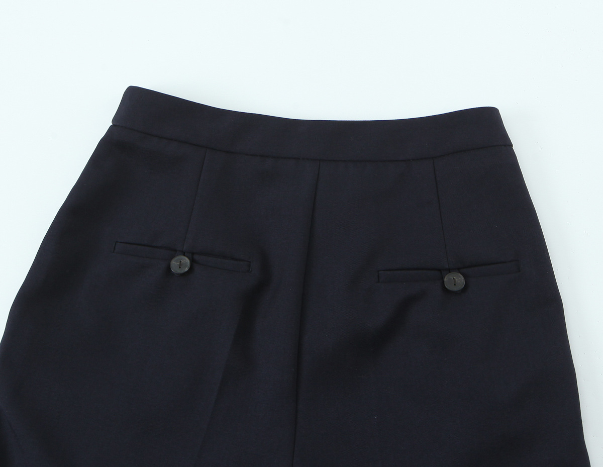 Women's Suit Jacket With Side Buttons No Collar Plus Straight Leg Pants Set