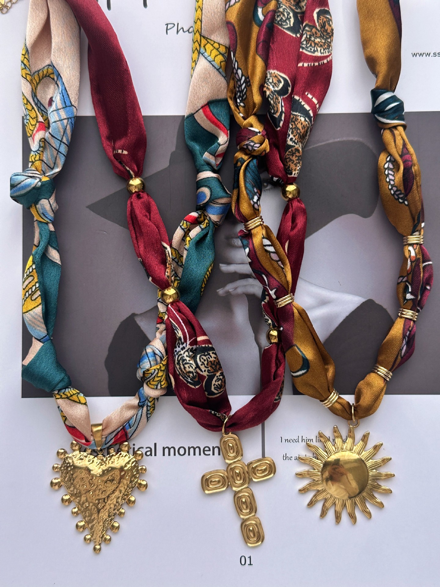 Casava stainless steel scarf necklace
