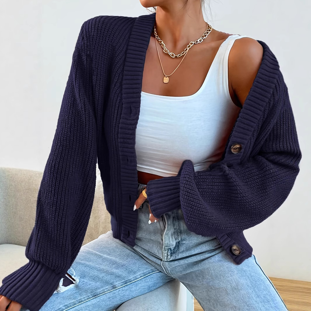 Loose V-Neck Women's Knitted