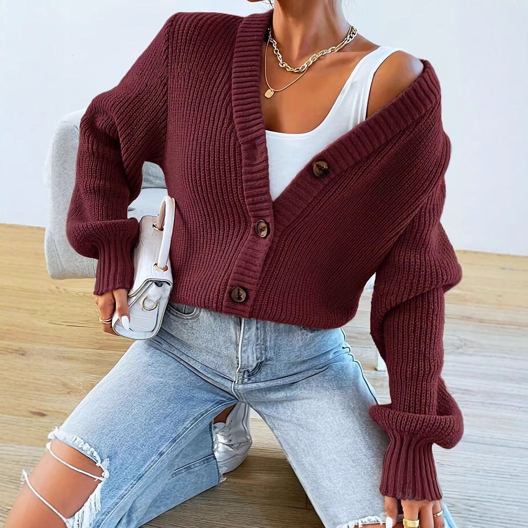 Loose V-Neck Women's Knitted