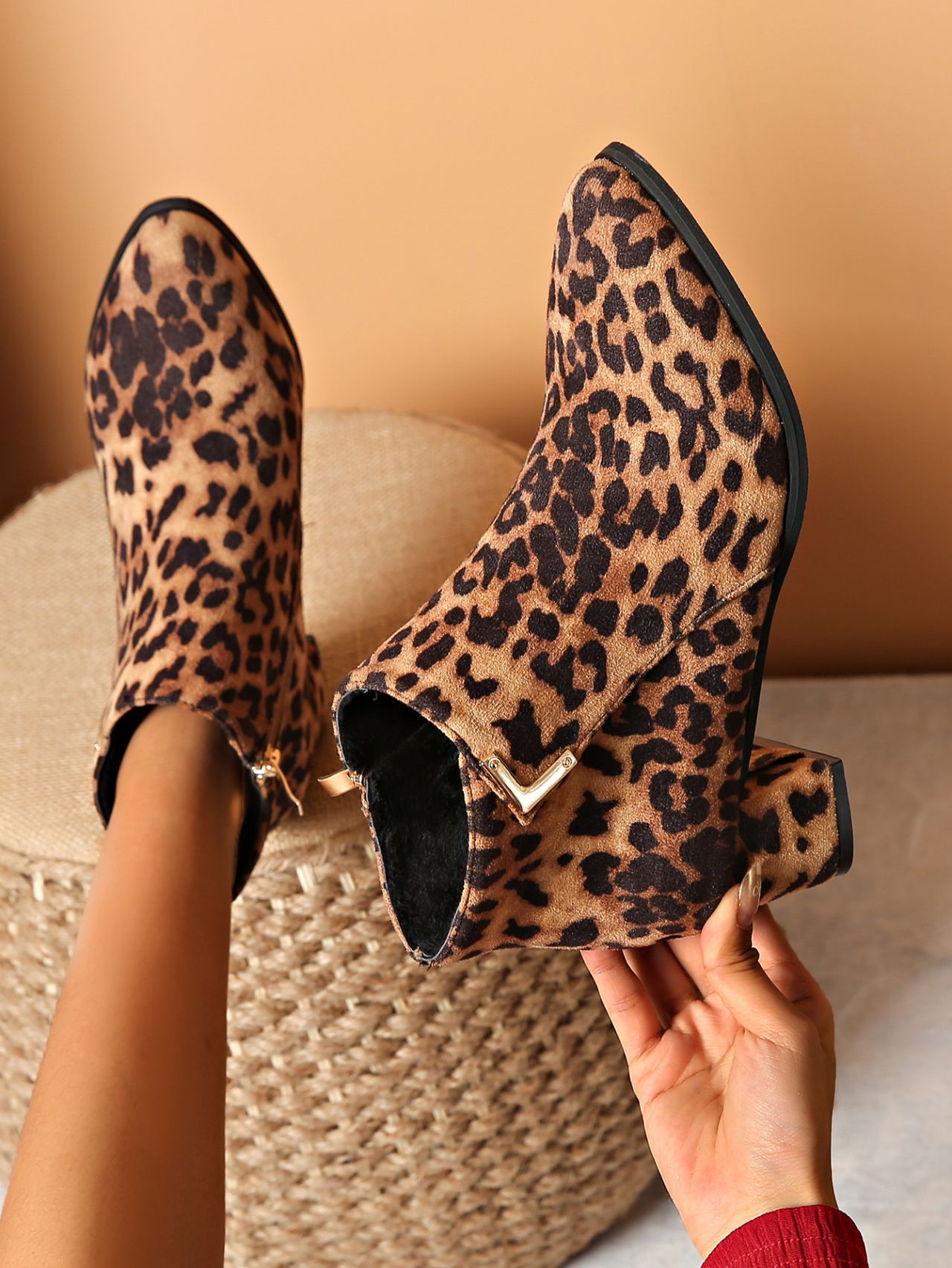 Casava LeopardChic Mid-Heel Ankle Boots