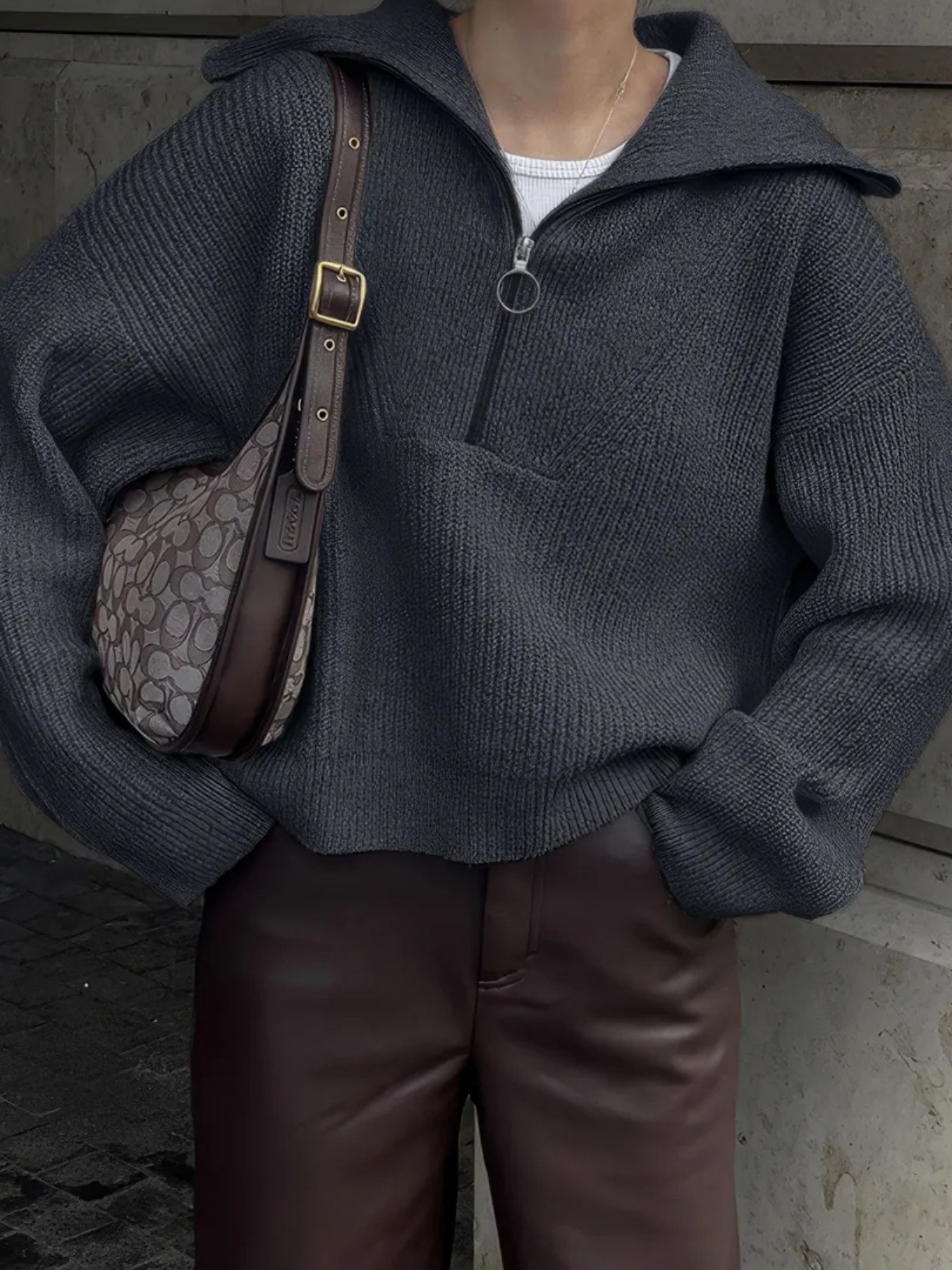 Solid Color Long Sleeve Pullover Sweater